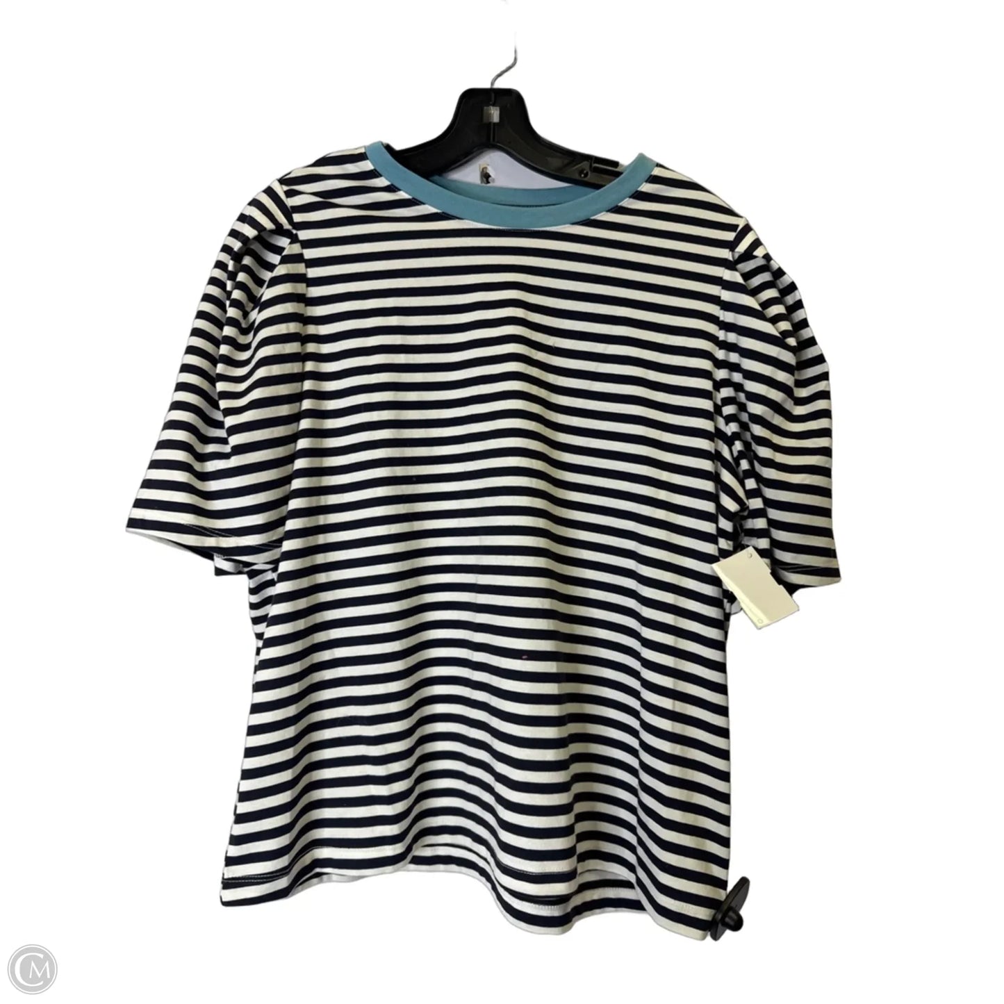 Top Short Sleeve By Free Assembly In Striped Pattern, Size: Xl