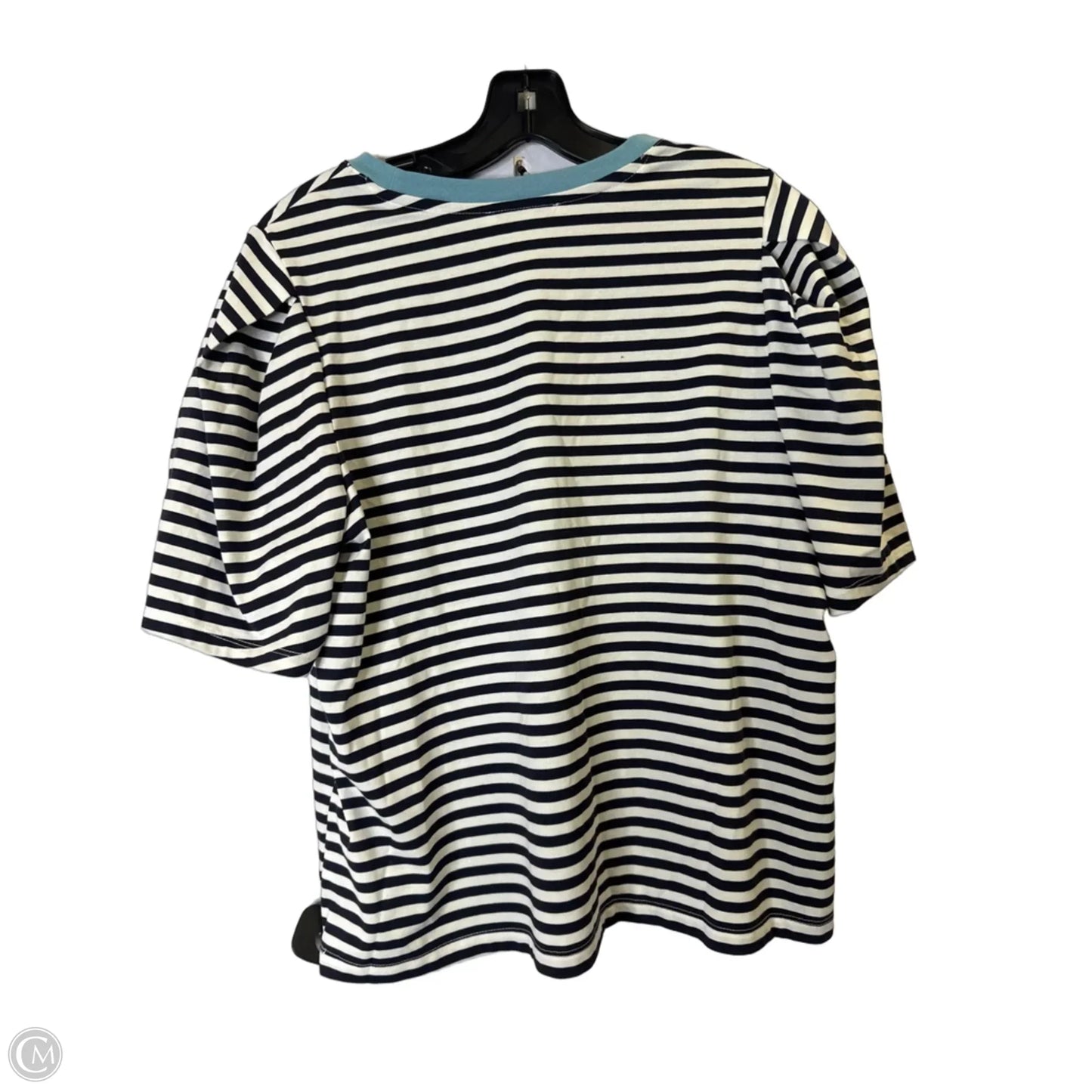 Top Short Sleeve By Free Assembly In Striped Pattern, Size: Xl