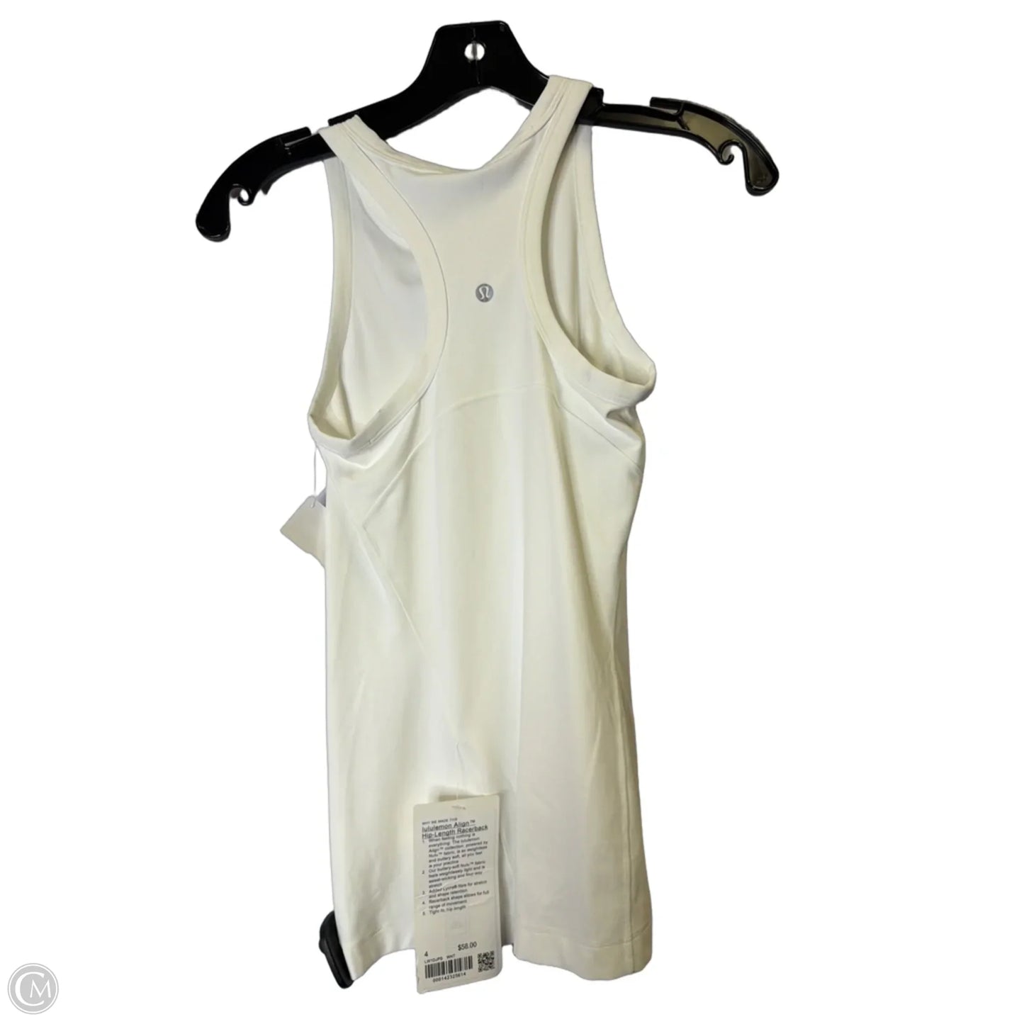 Athletic Tank Top By Lululemon In White, Size: 4