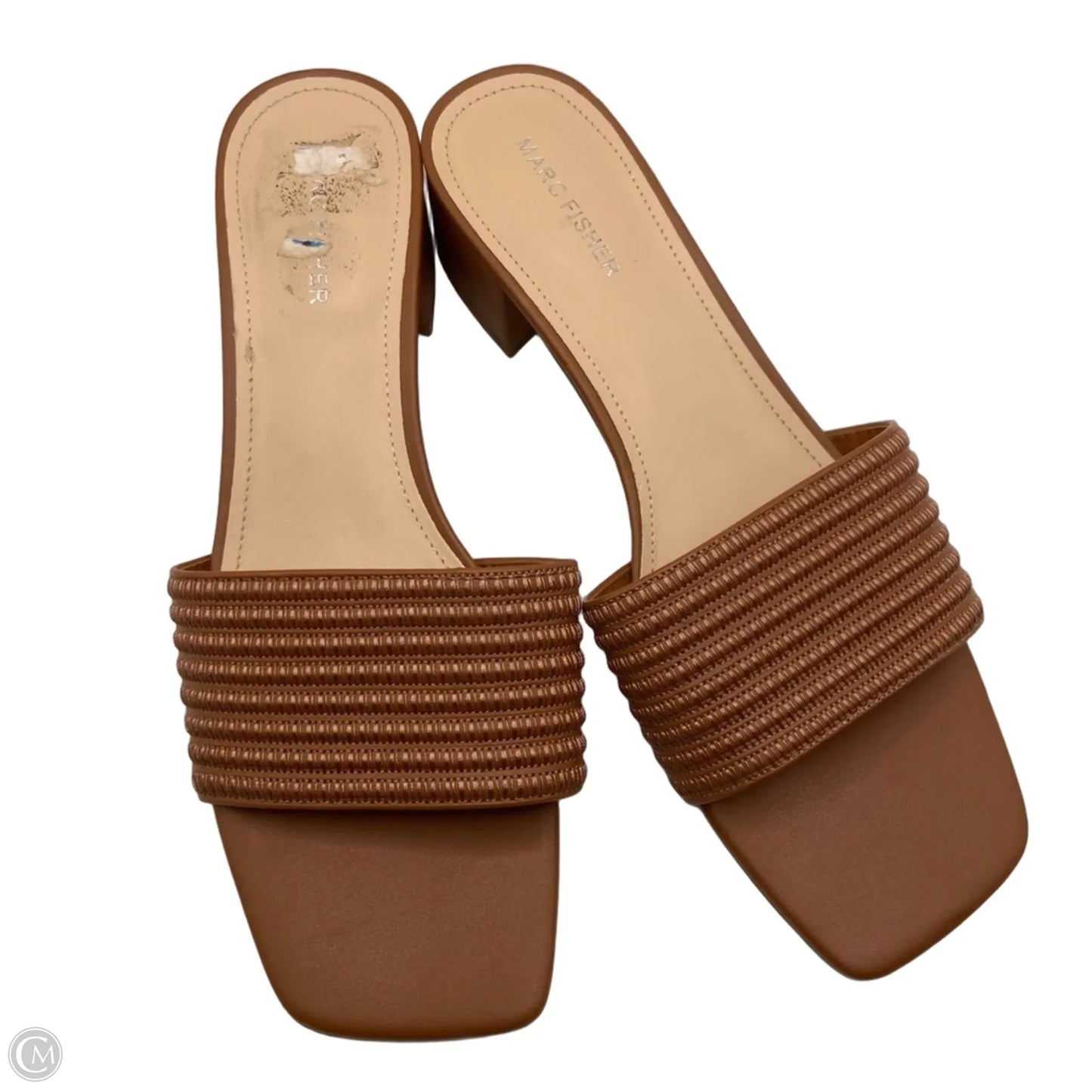 Sandals Heels Block By Marc Fisher In Brown, Size: 10