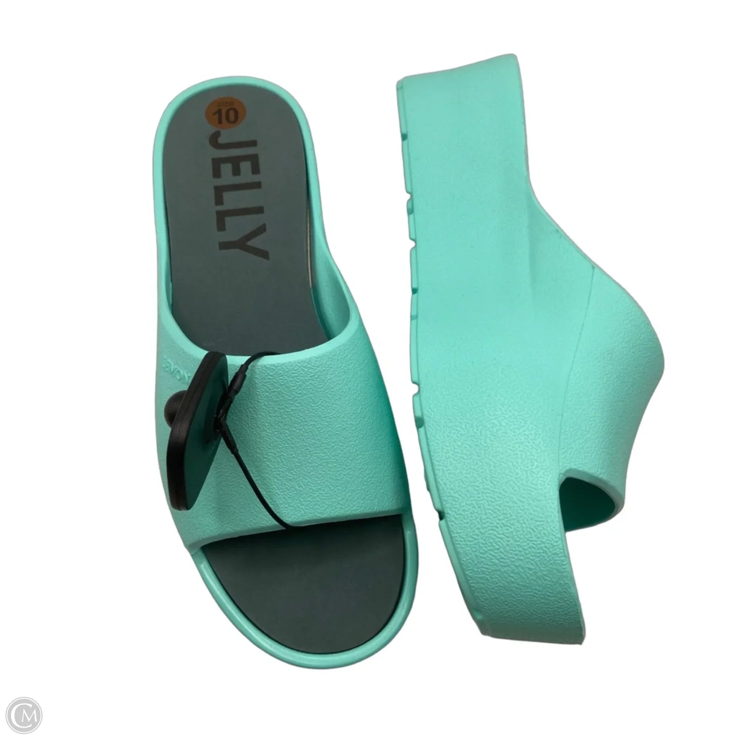 Sandals Heels Platform By Clothes Mentor In Teal, Size: 10