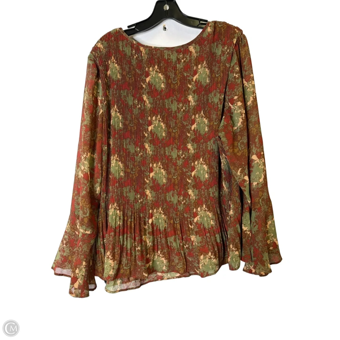 Top Long Sleeve By Cato In Green & Red, Size: 22