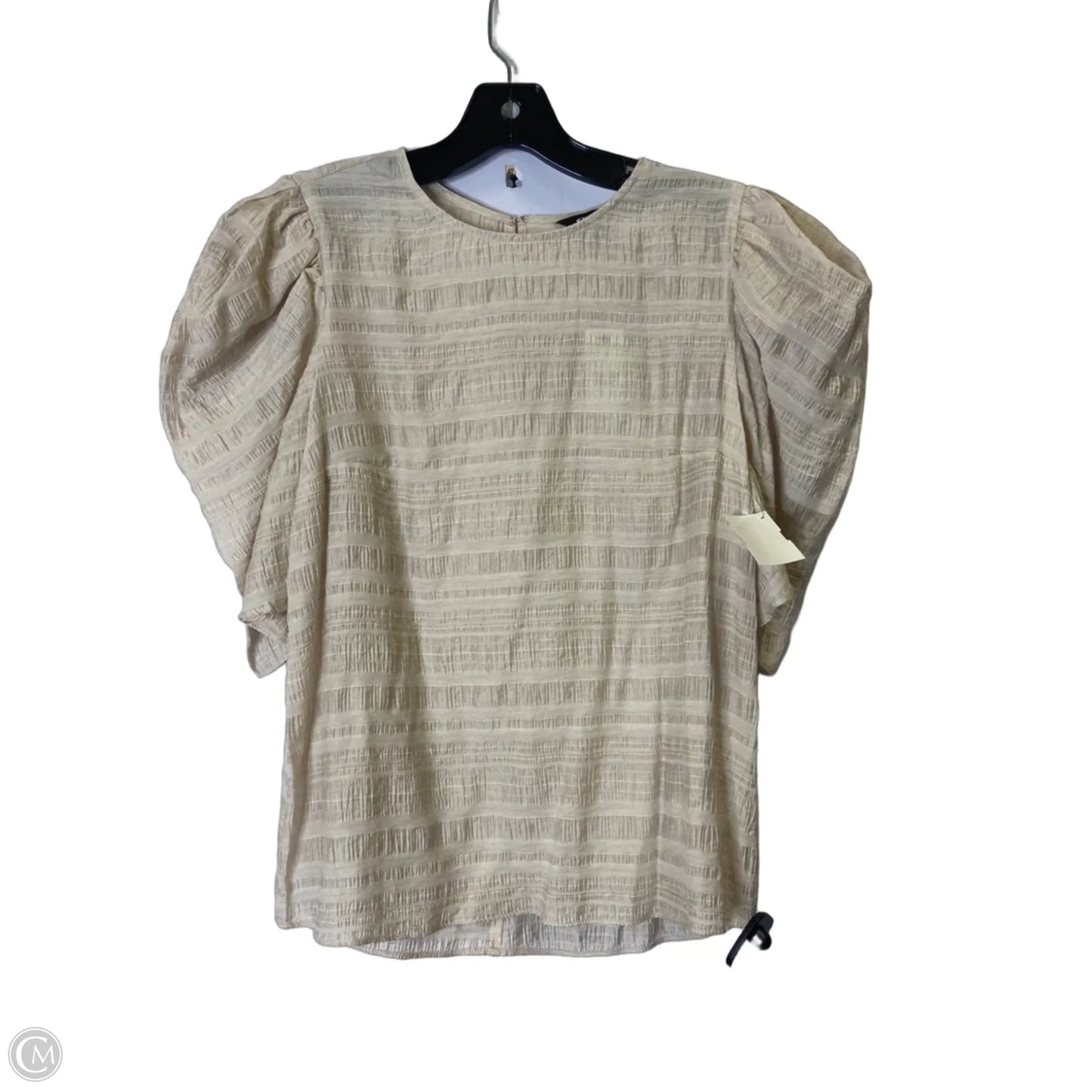 Top Short Sleeve By Express In Cream, Size: S