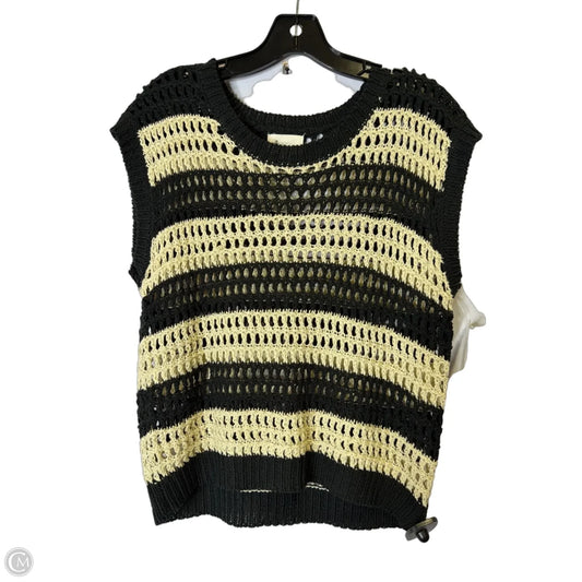 Vest Sweater By Clothes Mentor In Black & Cream, Size: M