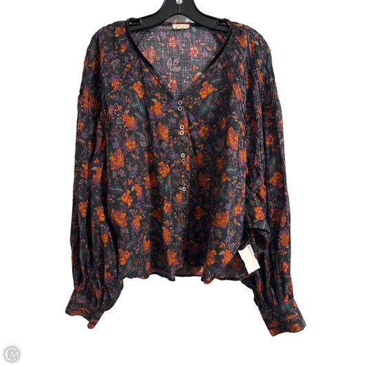 Top Long Sleeve By Pilcro In Multi-colored, Size: M