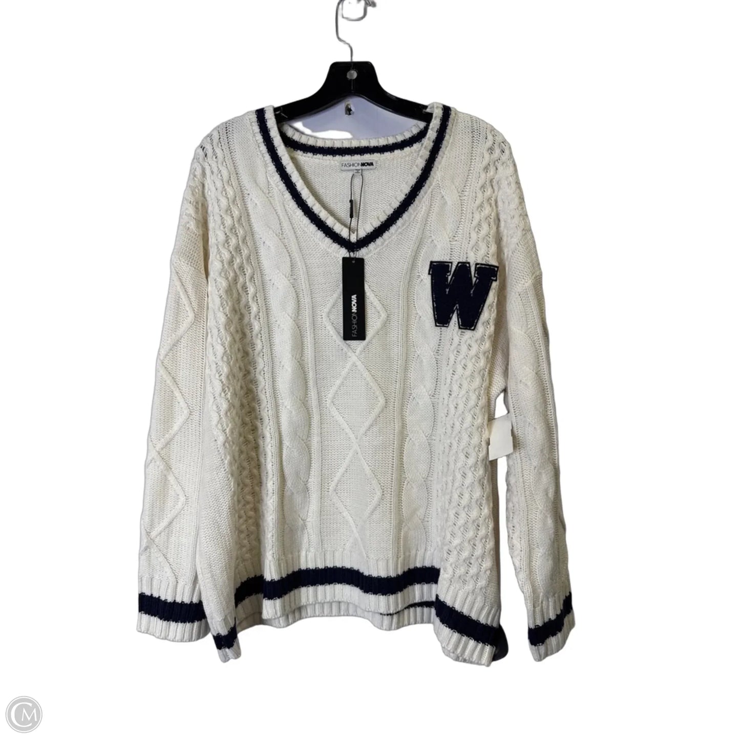 Sweater By Fashion Nova In Cream, Size: 2x