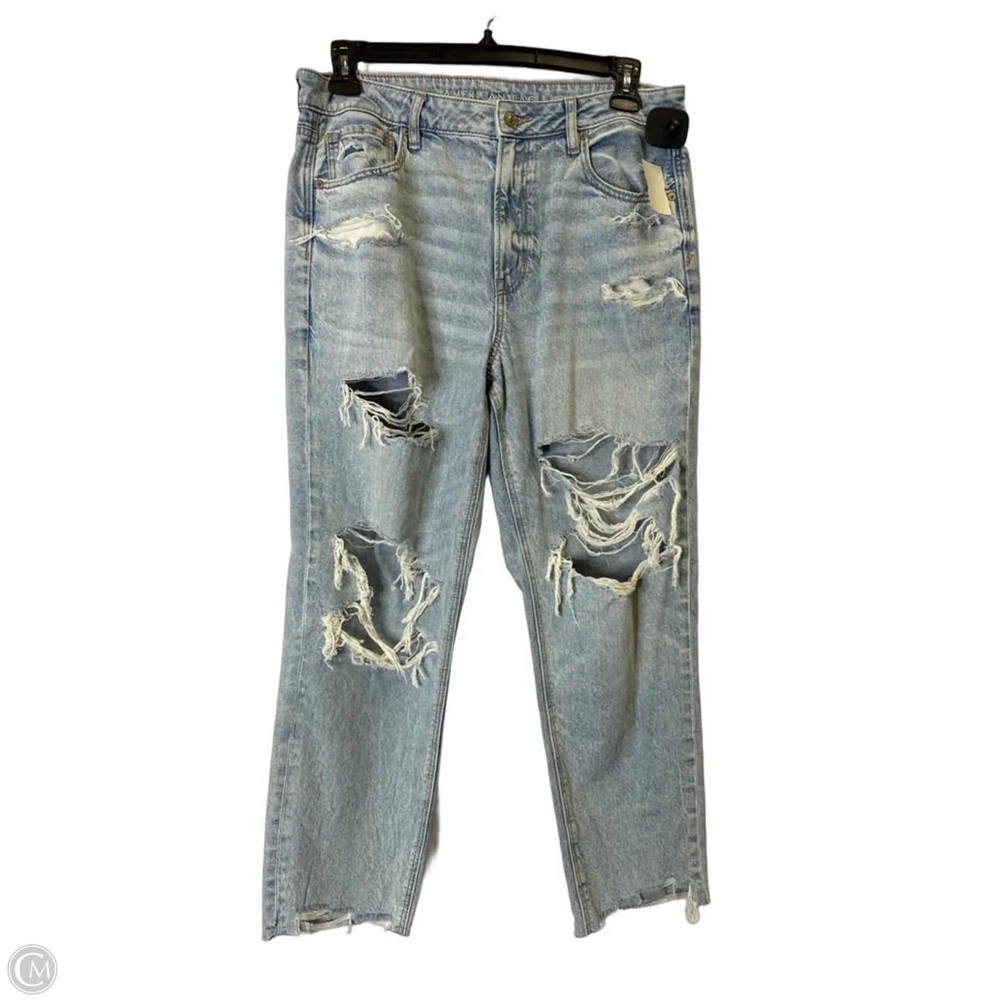 Jeans Wide Leg By American Eagle In Blue Denim, Size: 14
