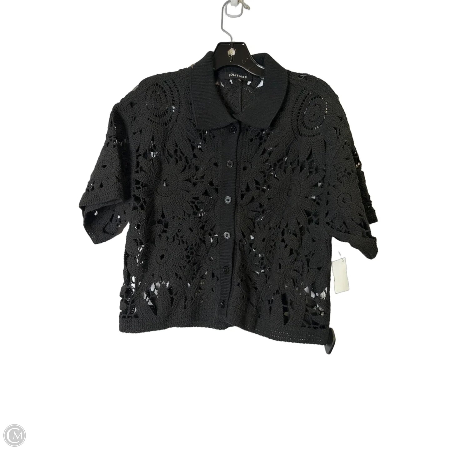 Top Short Sleeve By Solitaire In Black, Size: S