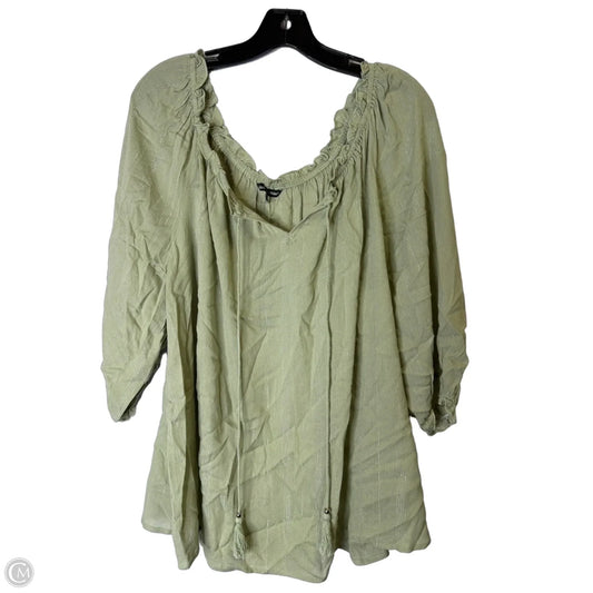Top Short Sleeve By Unique Spectrum In Green, Size: 2x