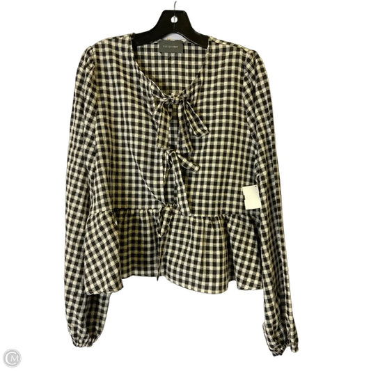 Top Long Sleeve By Hudson Gray In Plaid Pattern, Size: L