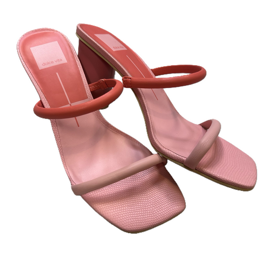 Pink Sandals Heels Block By Dolce Vita, Size: 8.5