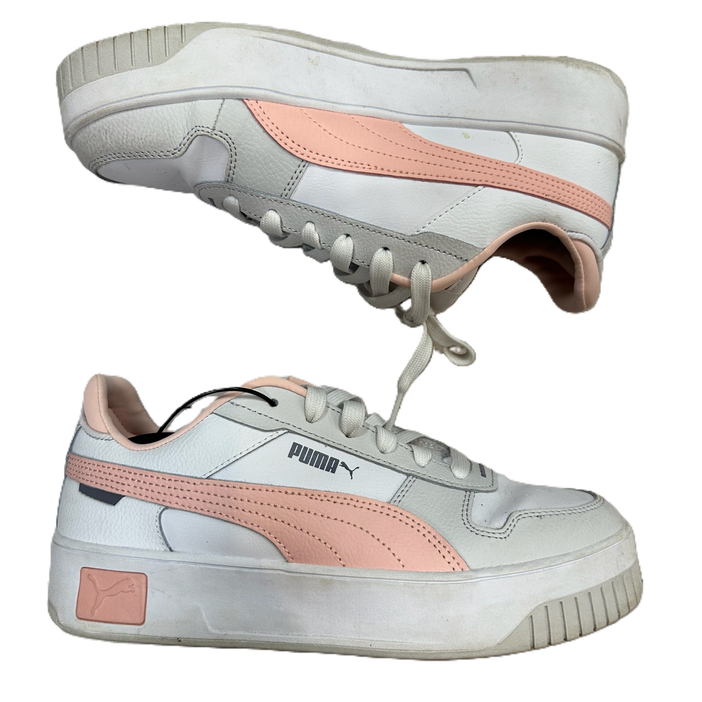 Pink & White Shoes Sneakers By Puma, Size: 8.5