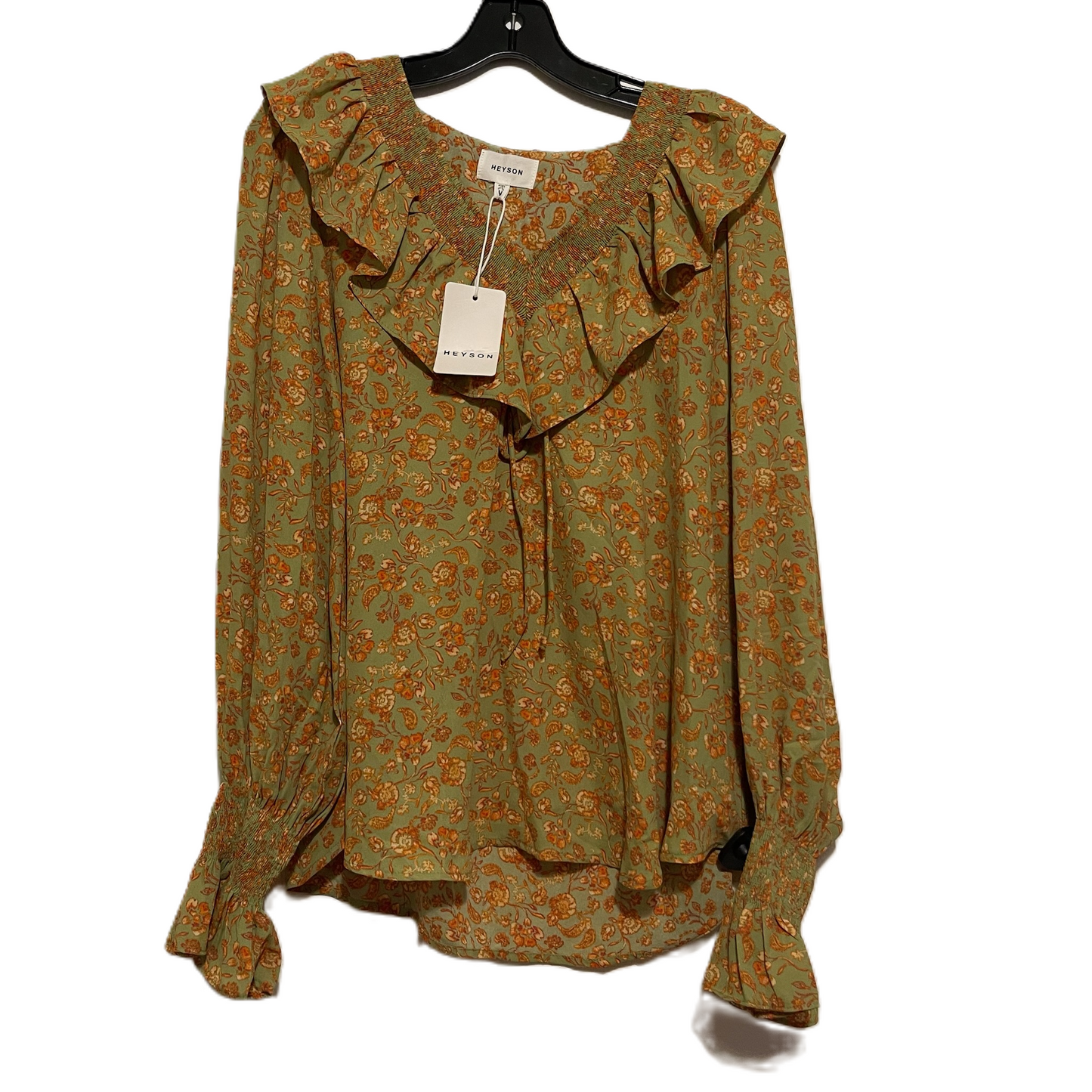 Top Long Sleeve By Heyson In Green, Size: M