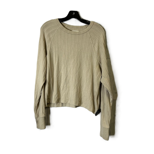 Top Long Sleeve Basic By Aerie In Tan, Size: M