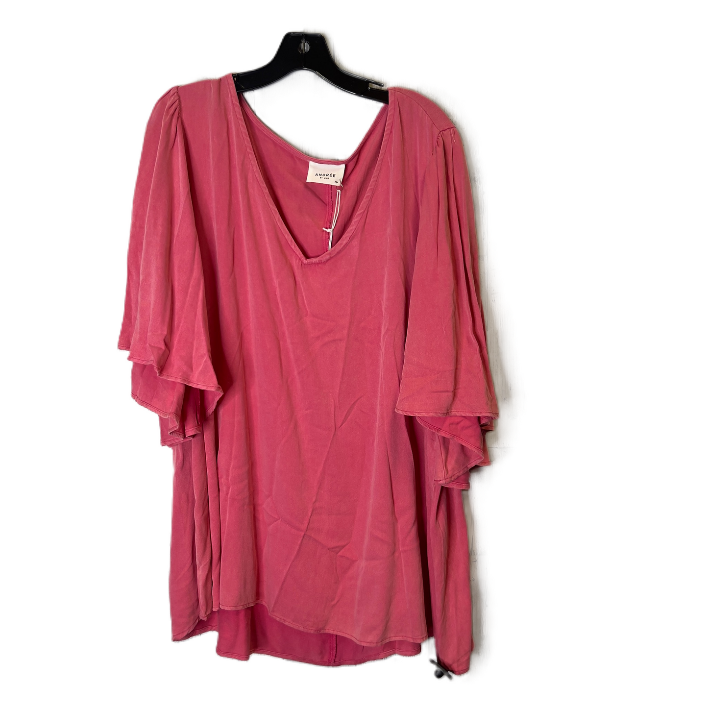 Top Short Sleeve By Andree By Unit In Pink, Size: 3x