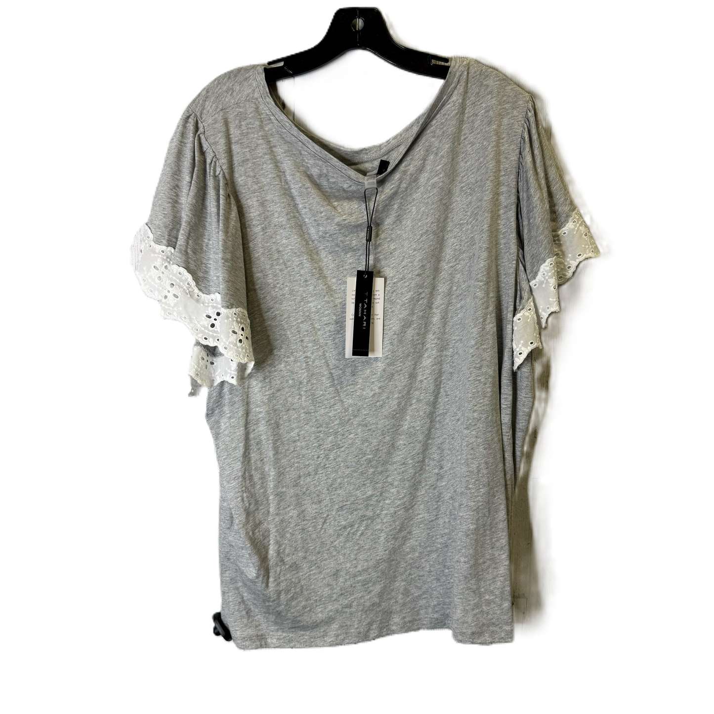 Top Short Sleeve By T Tahari In Grey, Size: 3x