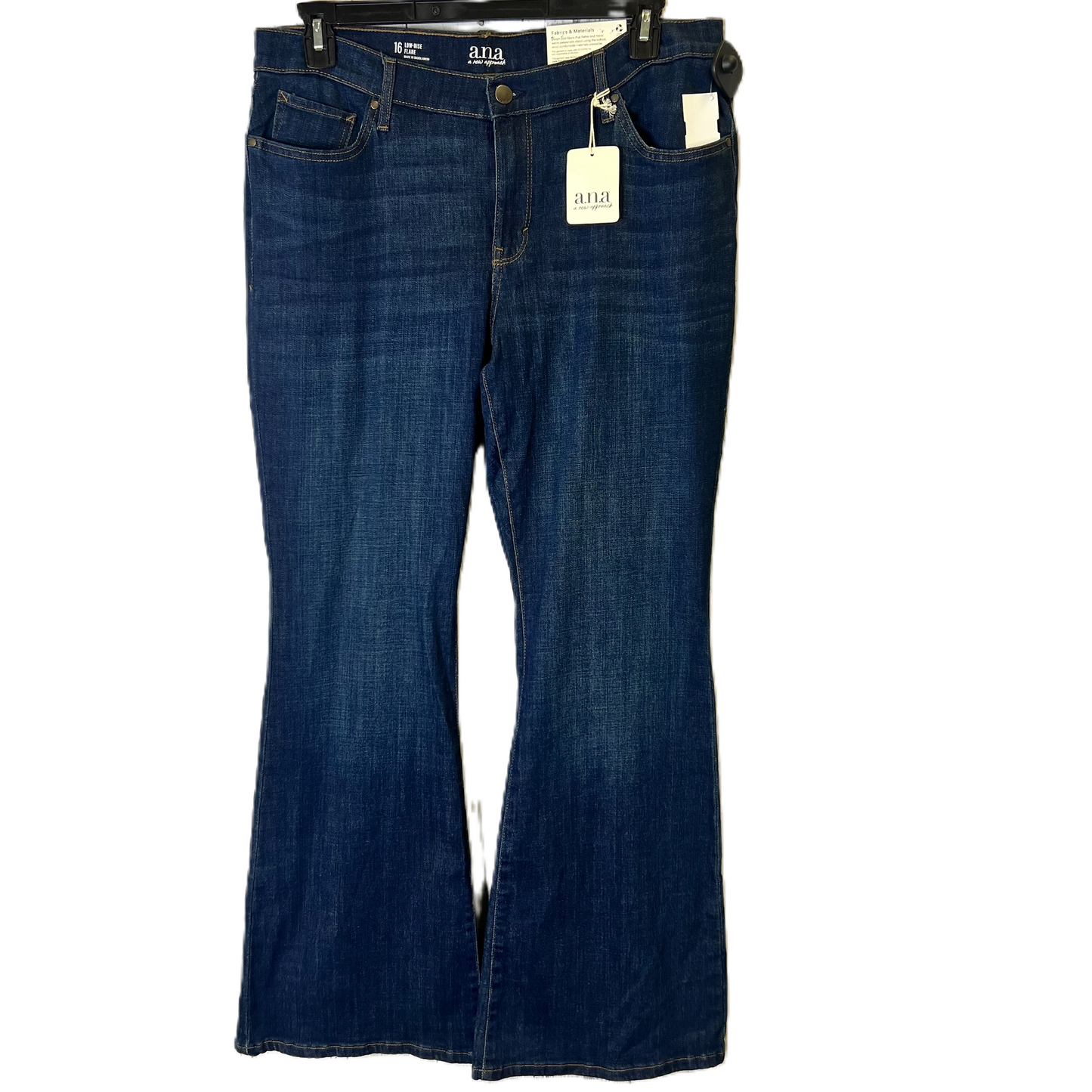 Jeans Flared By Ana In Blue Denim, Size: 16