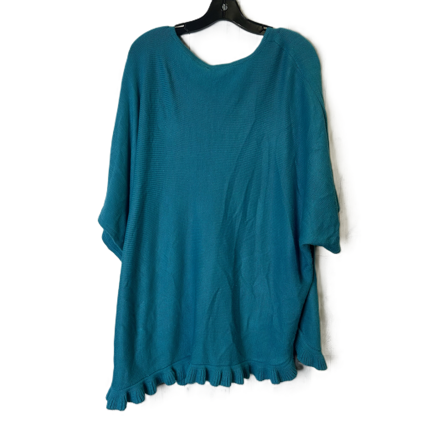 Top Short Sleeve By Ny Collection In Blue & Brown, Size: 2x