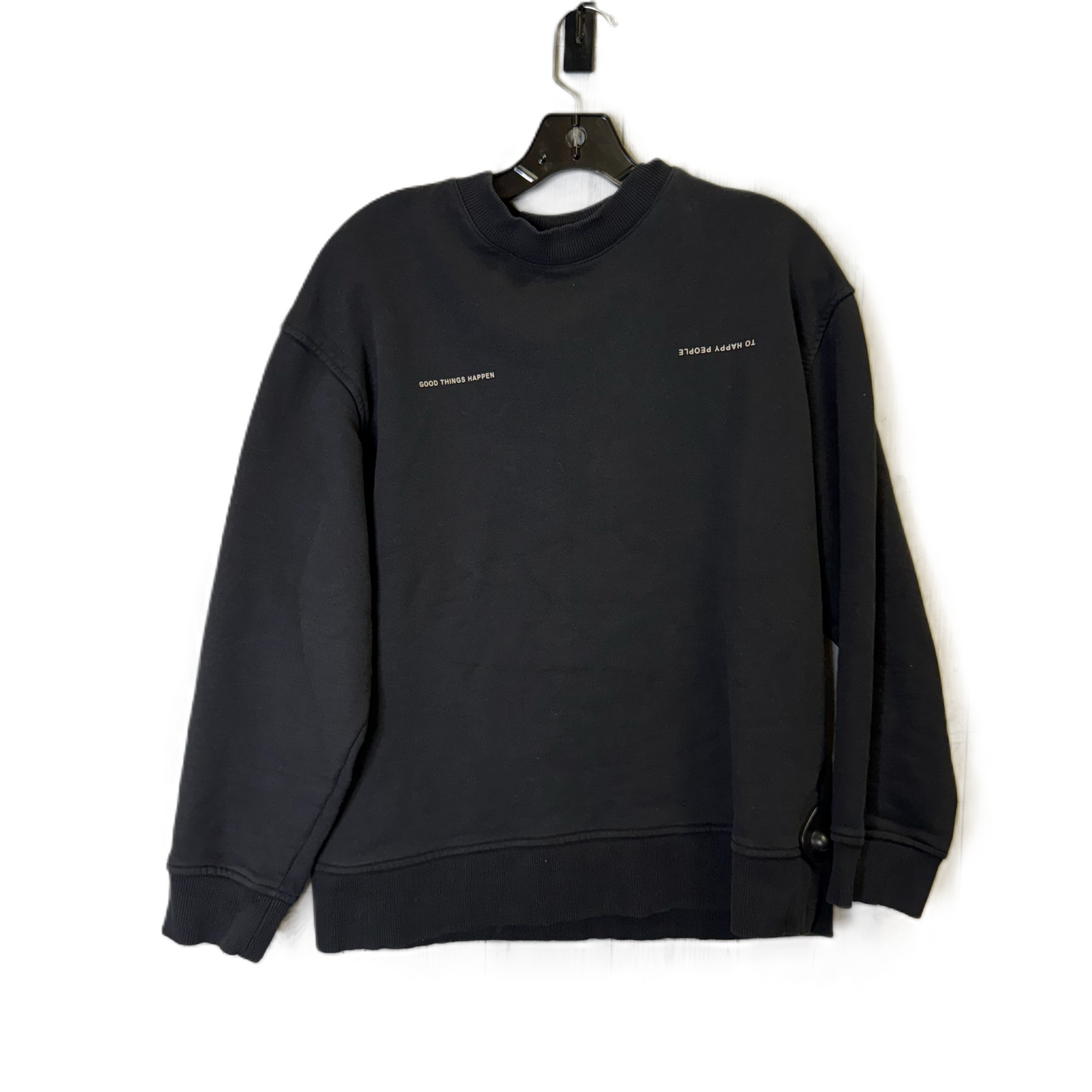 Sweatshirt Crewneck By Zara In Black, Size: M