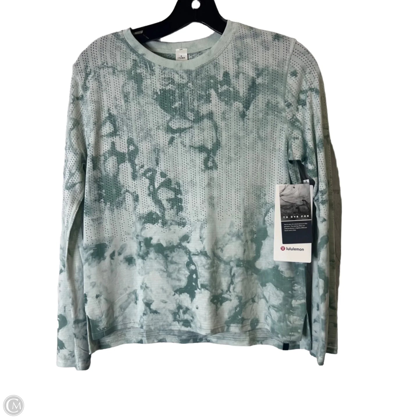 Athletic Top Long Sleeve Collar By Lululemon In Green, Size: 4