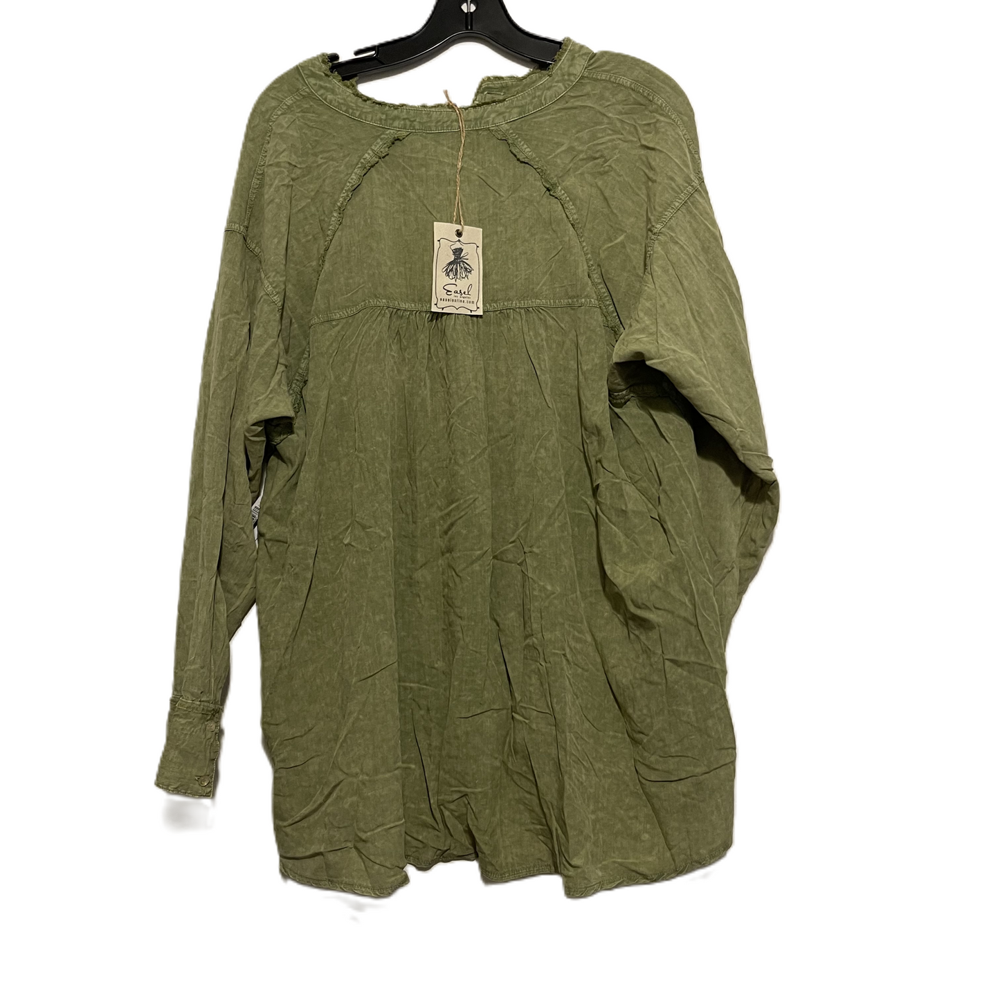 Top Long Sleeve By Easel In Green, Size: M