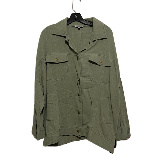 Jacket Shirt By White Birch In Green, Size: Xl