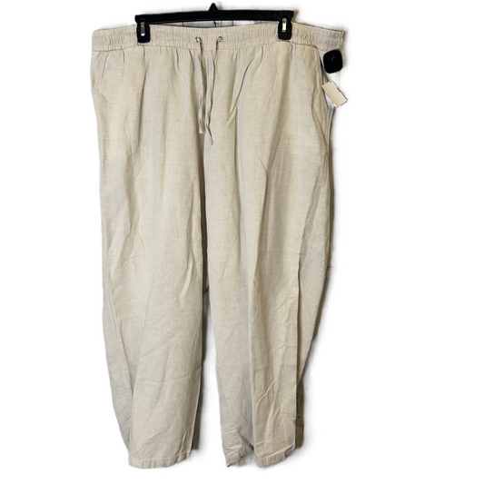 Pants Wide Leg By Amazon Essentials In Cream, Size: 3x