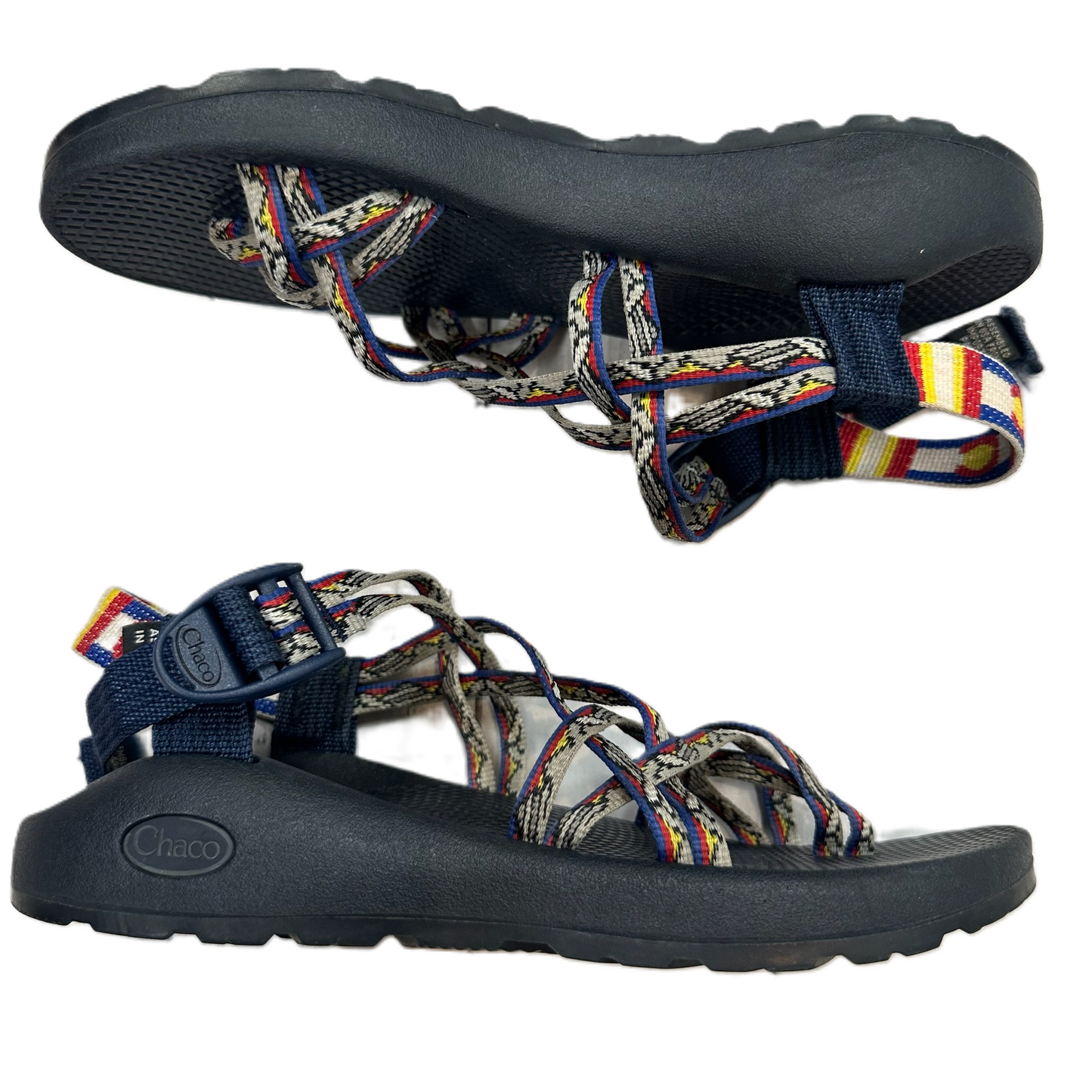 Navy Sandals Flats By Chacos, Size: 8