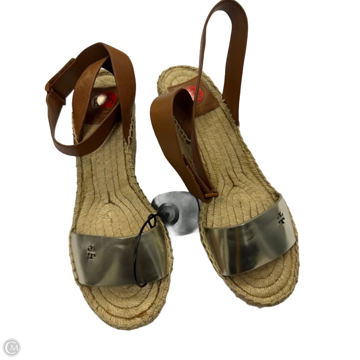 Sandals Designer By Tory Burch In Silver, Size: 6.5