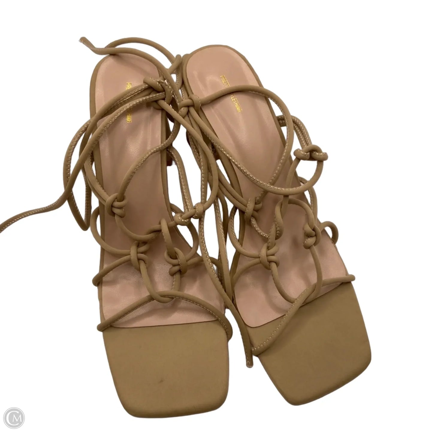 Shoes Heels Block By Pretty Little Thing In Green, Size: 10