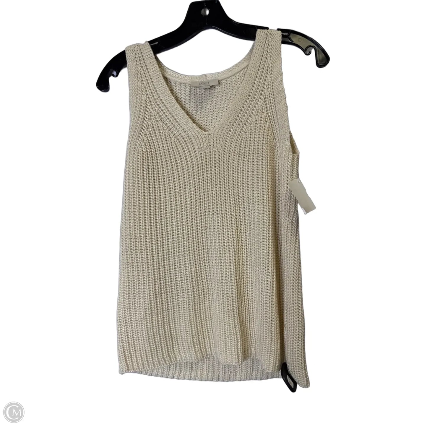 Top Sleeveless By Loft In Cream, Size: S
