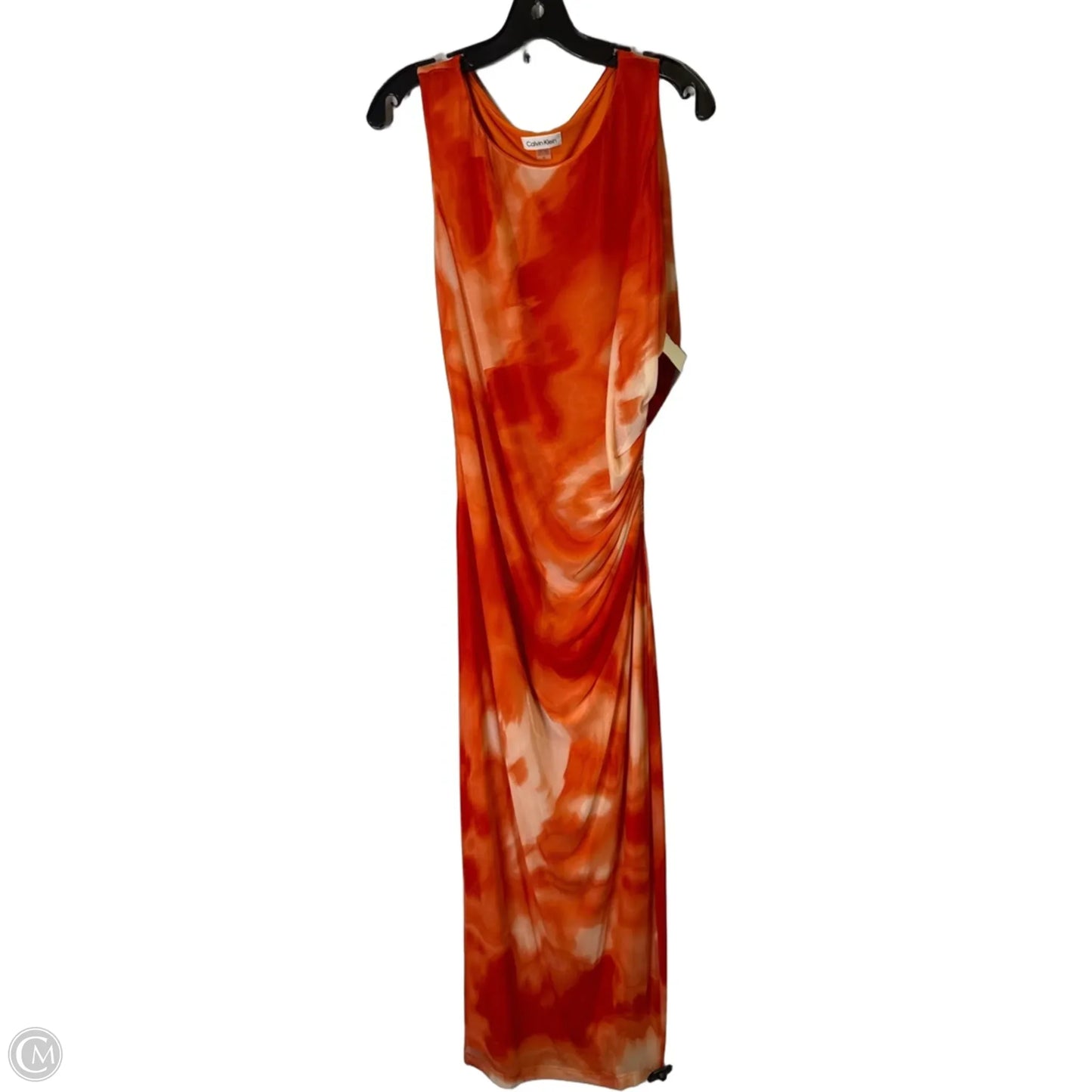 Dress Casual Maxi By Calvin Klein In Orange, Size: 14