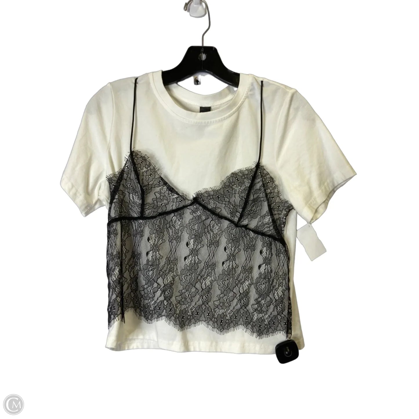 Top Short Sleeve By Dazy In White, Size: L