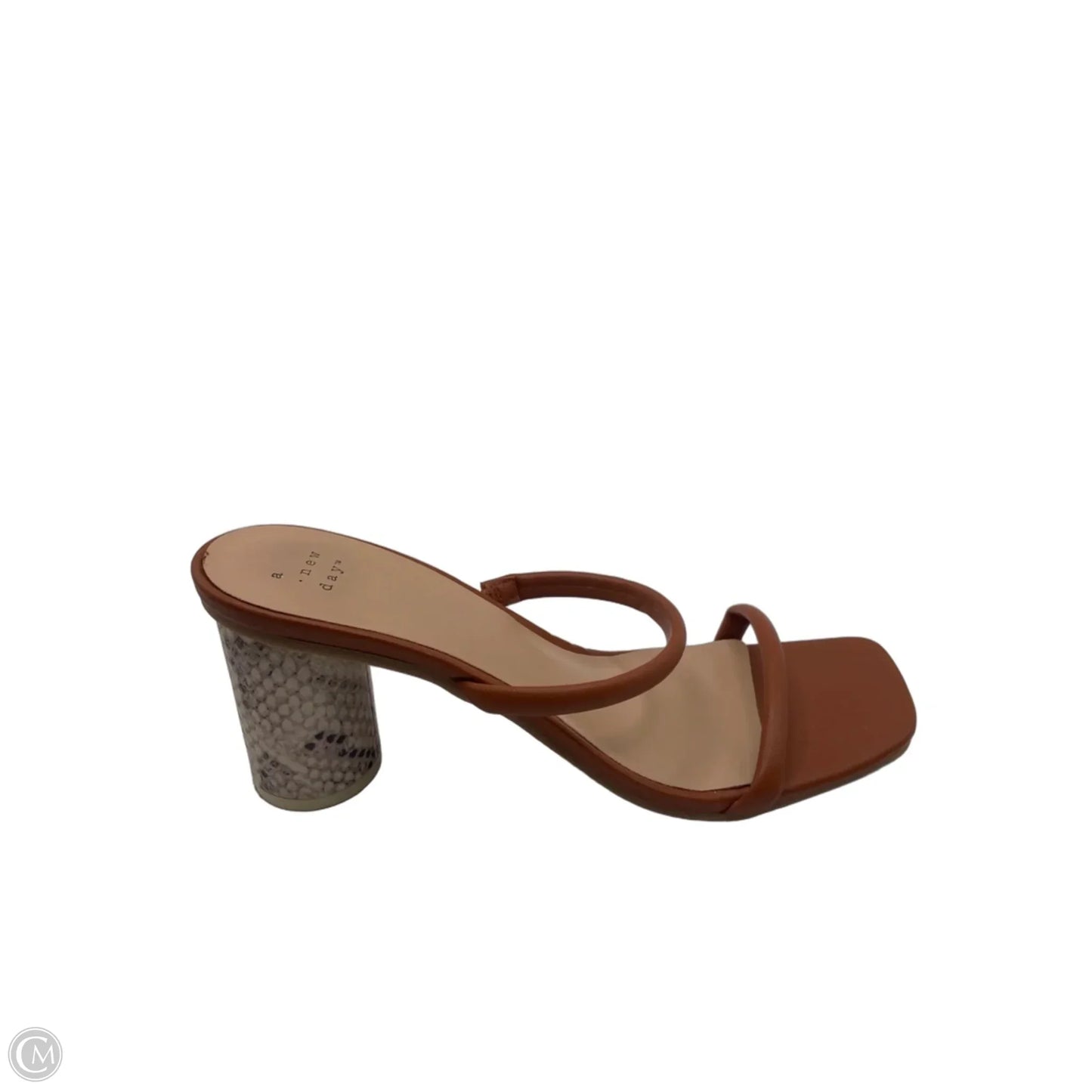 Sandals Heels Block By A New Day In Tan, Size: 10