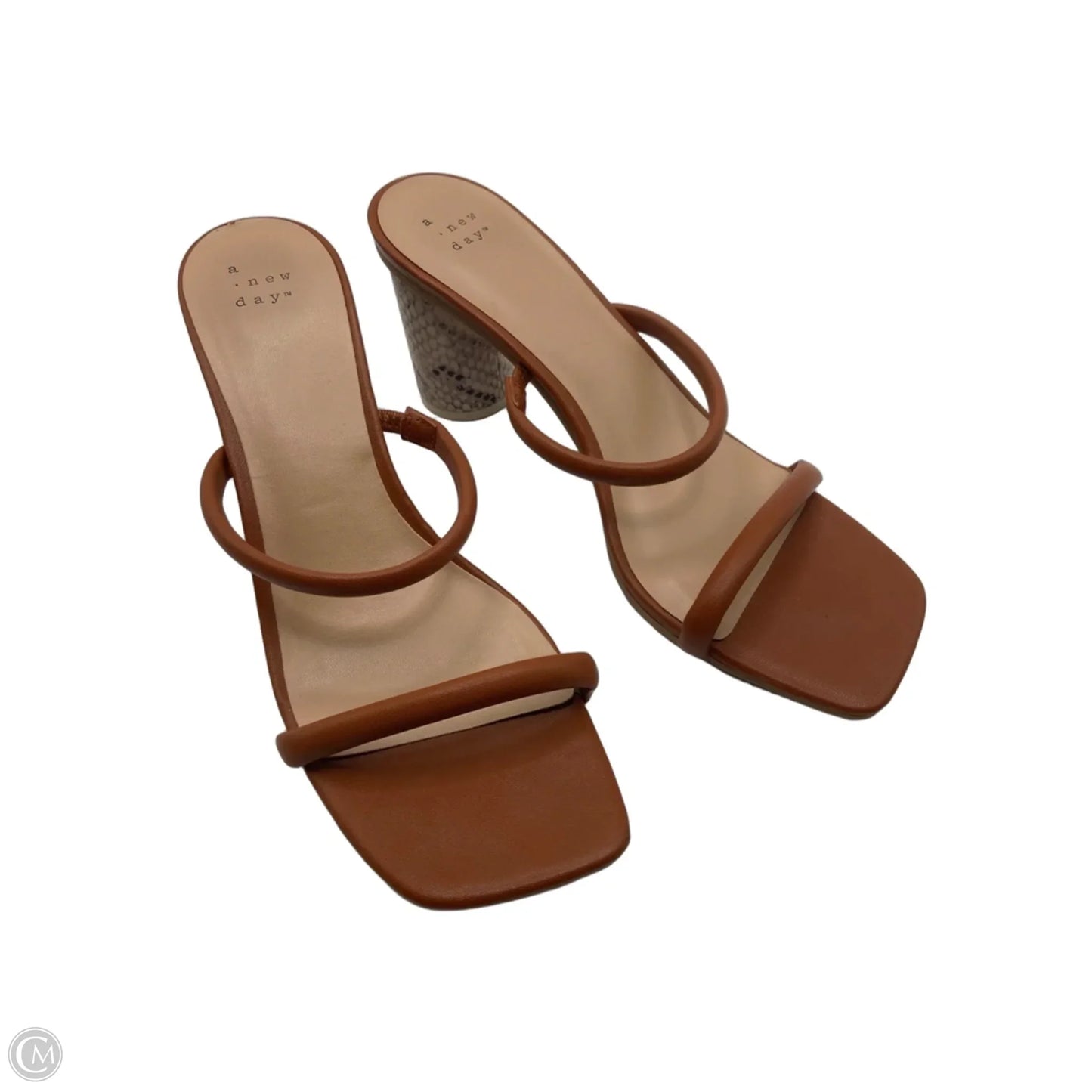Sandals Heels Block By A New Day In Tan, Size: 10