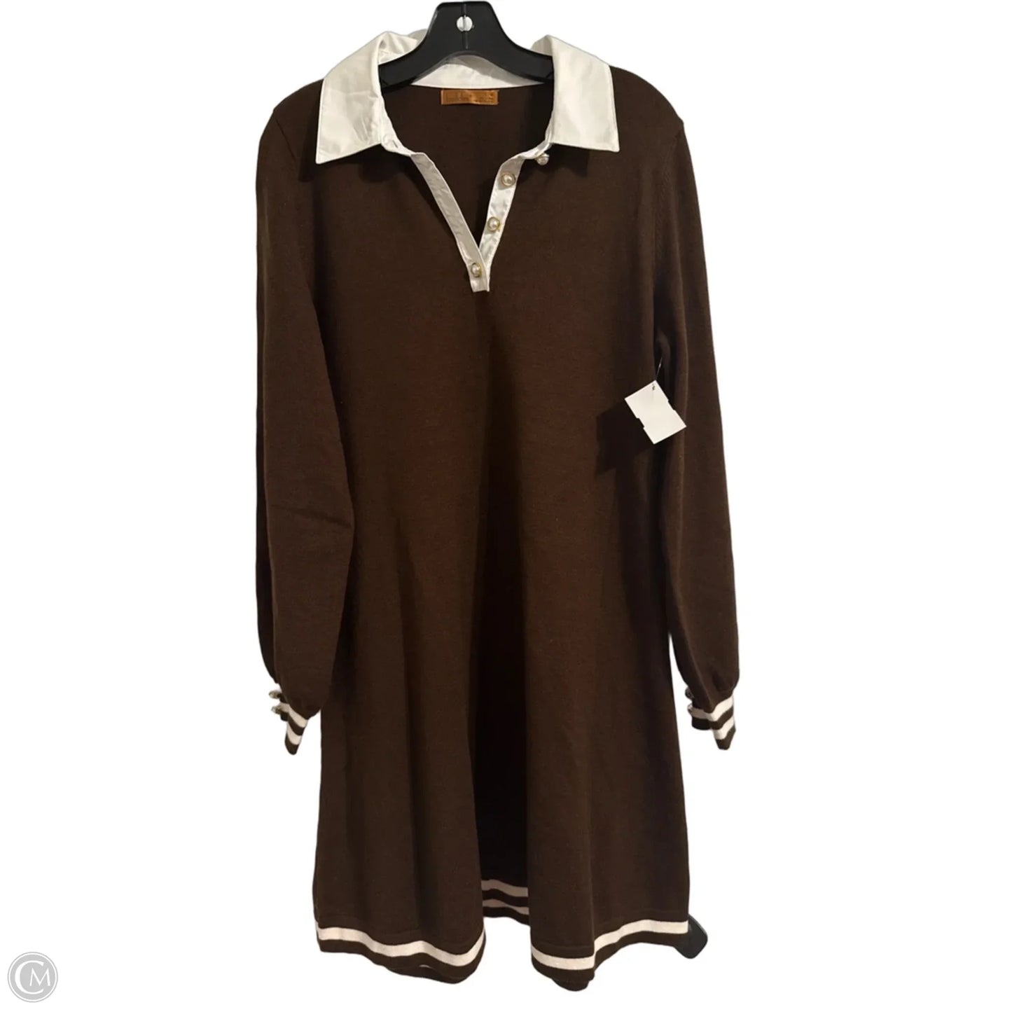 Dress Sweater By Belldini In Brown, Size: L