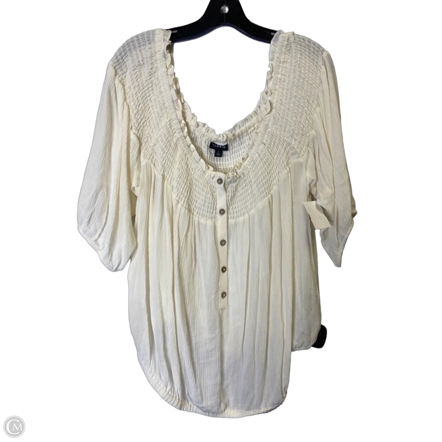 Top Short Sleeve By Torrid In Cream, Size: 2x
