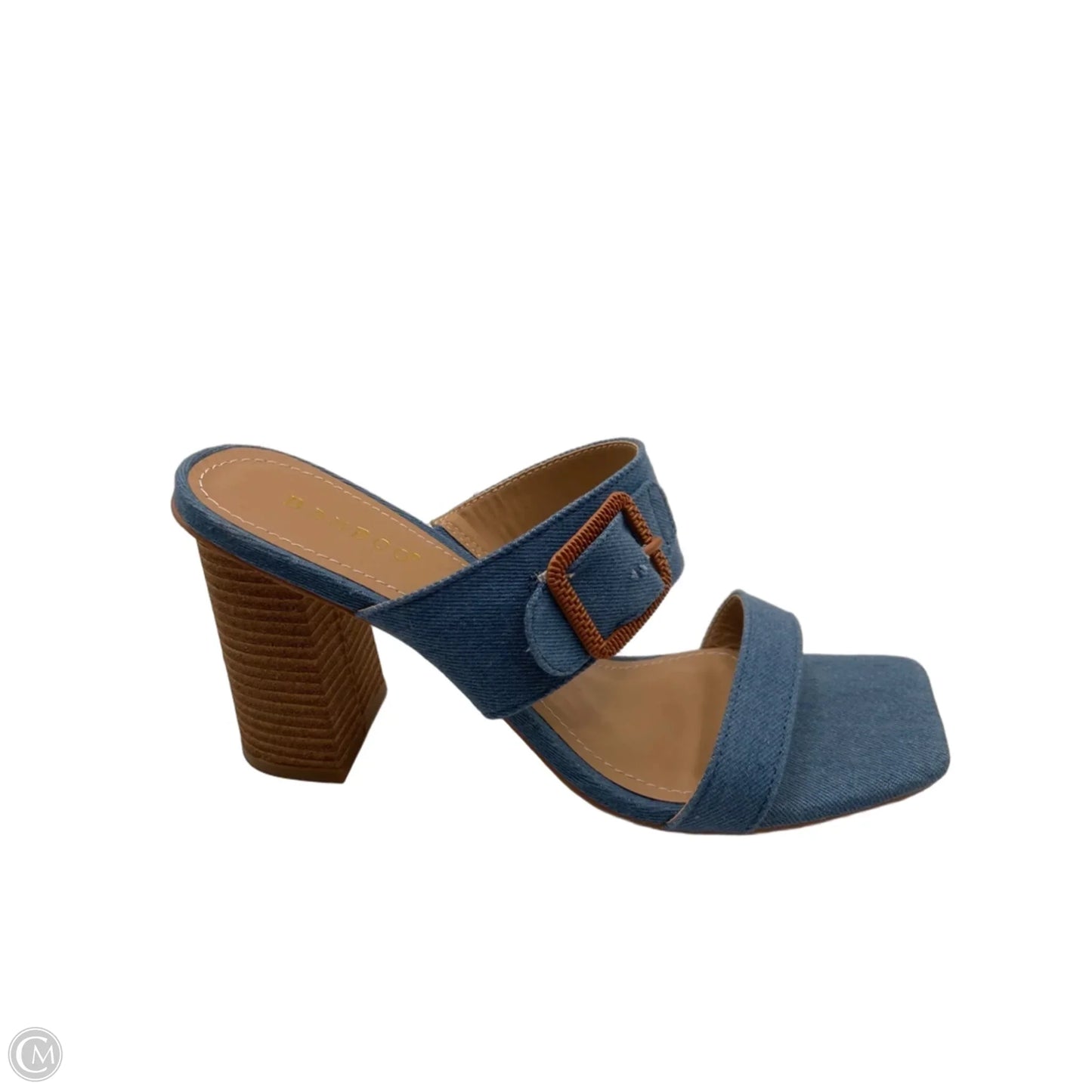 Sandals Heels Block By Bamboo In Blue, Size: 9