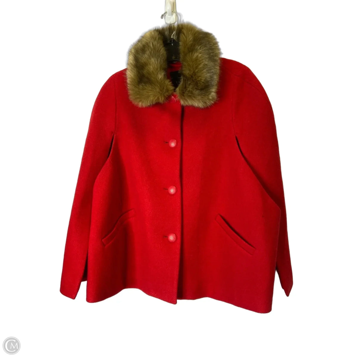 Coat Peacoat By Talbots In Red, Size: Sp