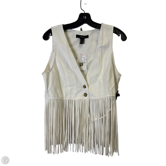 Vest Other By Forever 21 In Cream, Size: L