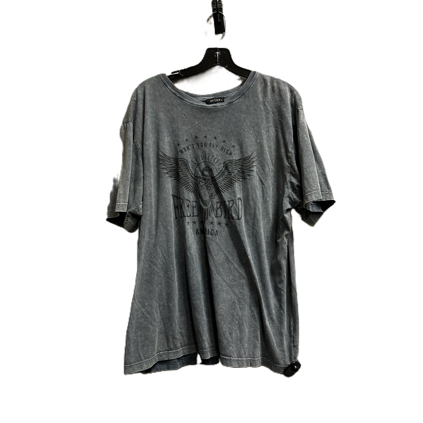 Top Short Sleeve Basic By Clothes Mentor In Grey, Size: L