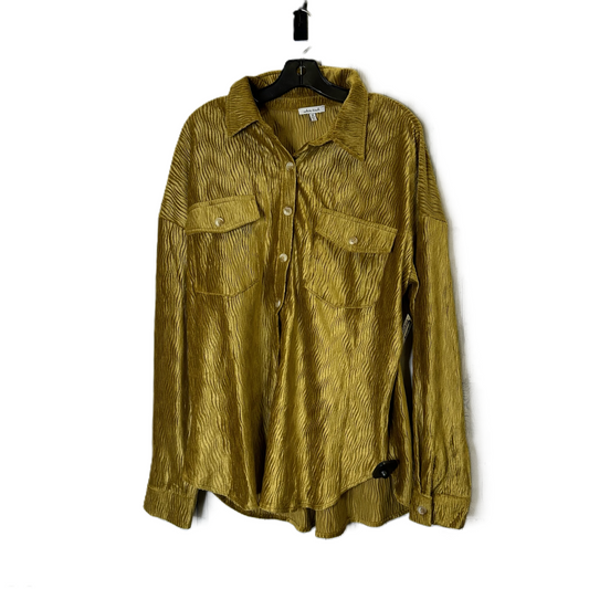 Jacket Shirt By White Birch In Yellow, Size: M