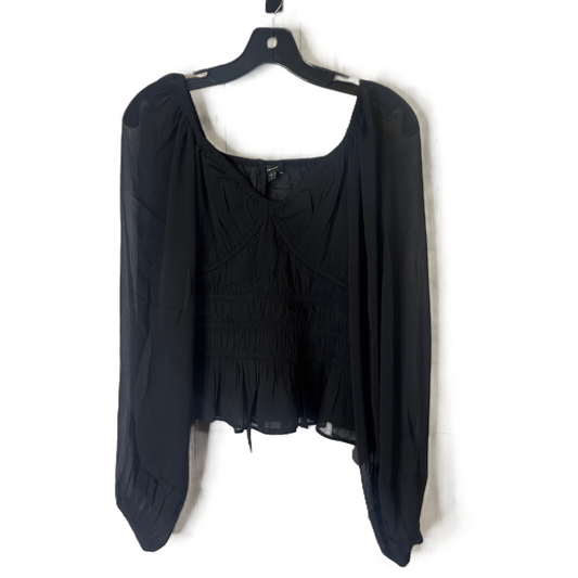 Top Long Sleeve By Express In Black, Size: S