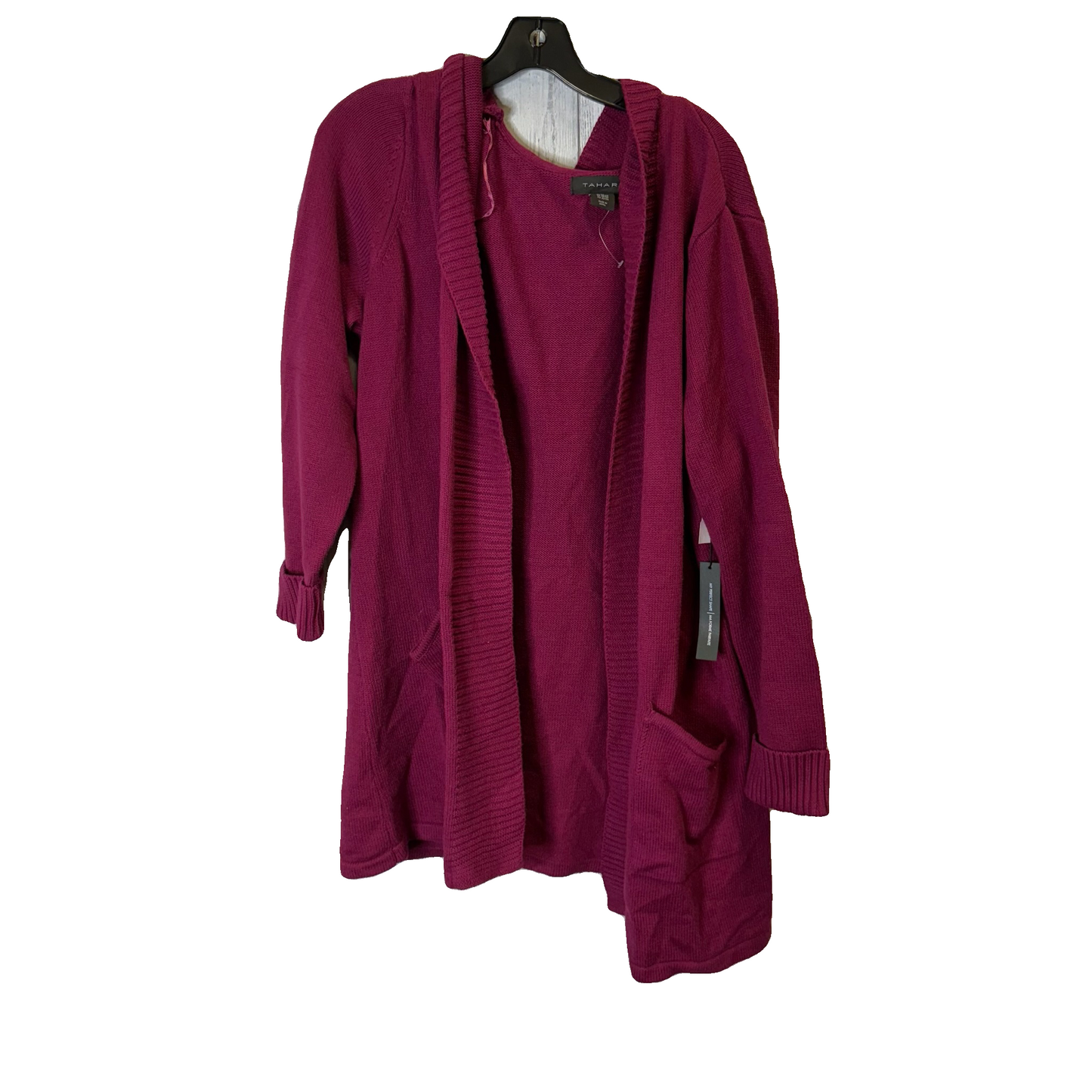 Sweater Cardigan By Tahari By Arthur Levine In Purple, Size: 2