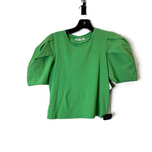 Green Top Short Sleeve By Zara, Size: M