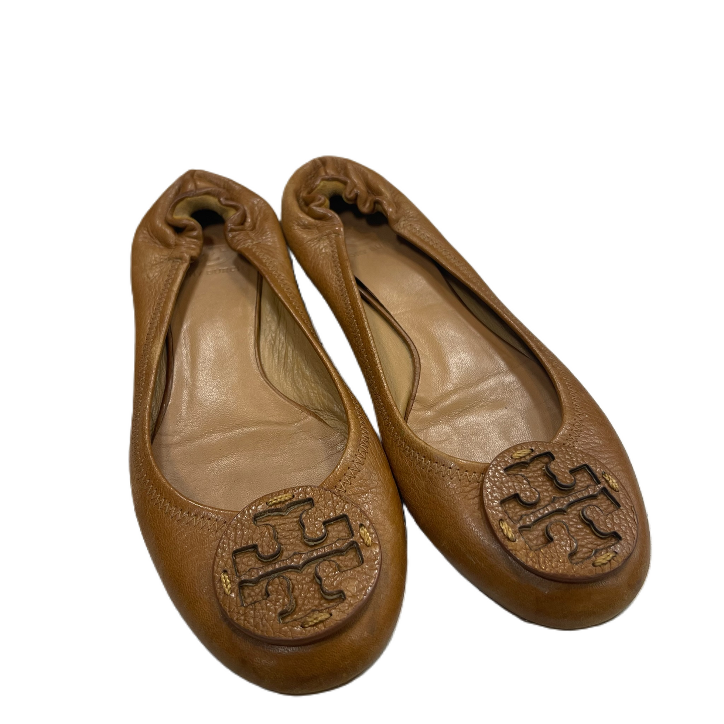 Brown Shoes Flats By Tory Burch, Size: 9