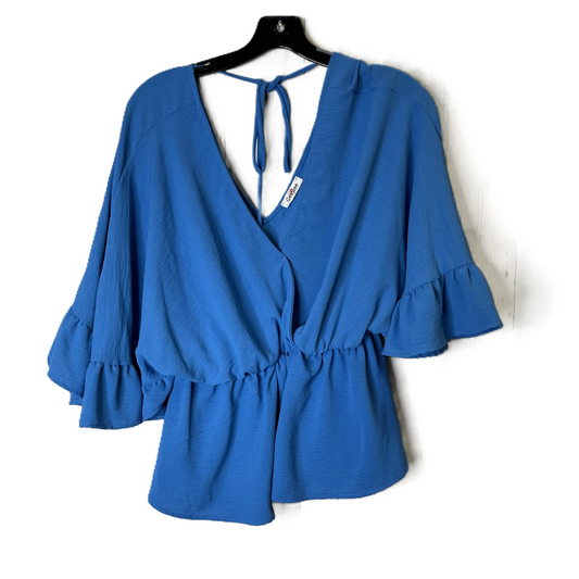 Blue Top Short Sleeve By Clothes Mentor, Size: L