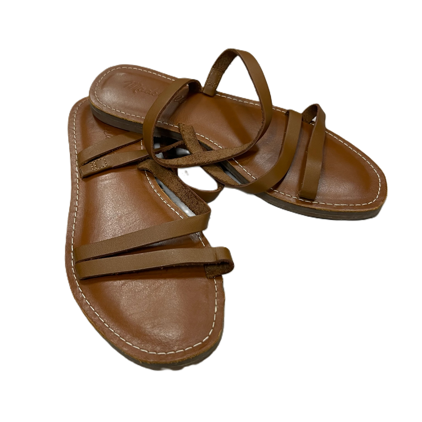 Brown Sandals Flats By Madewell, Size: 5.5