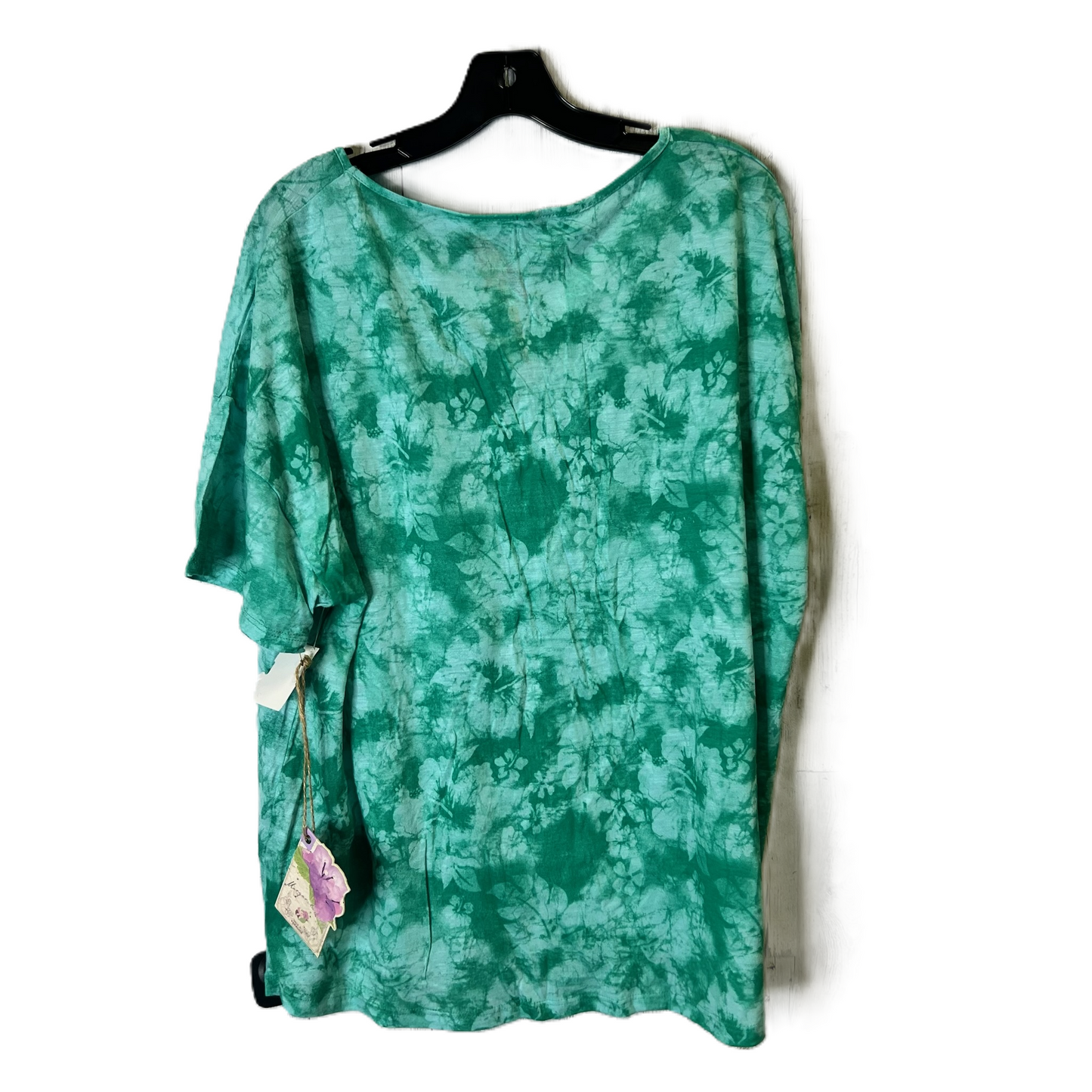 Green Top Short Sleeve Basic By Margaritaville, Size: L