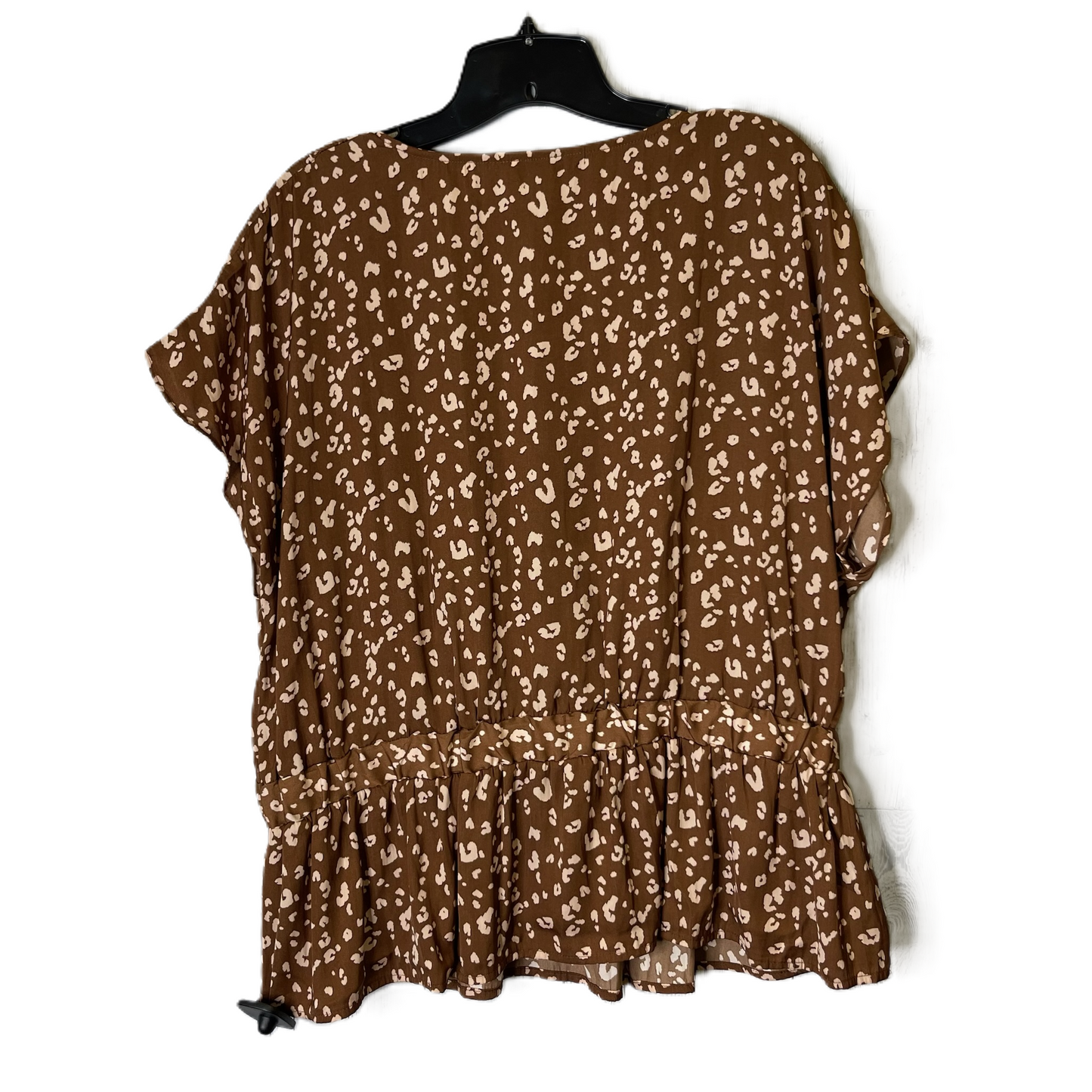 Top Short Sleeve By Nine West In Brown, Size: Xl